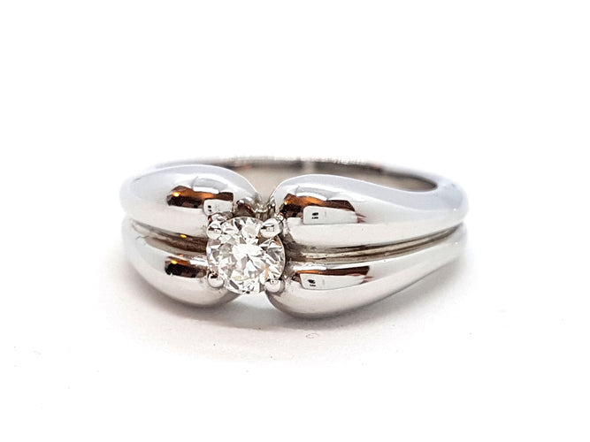 Bague 54 Bague Solitaire Or blanc Diamant 58 Facettes 06328CD