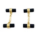 Manchette Poiray yellow gold and onyx cufflinks. 58 Facettes 33161