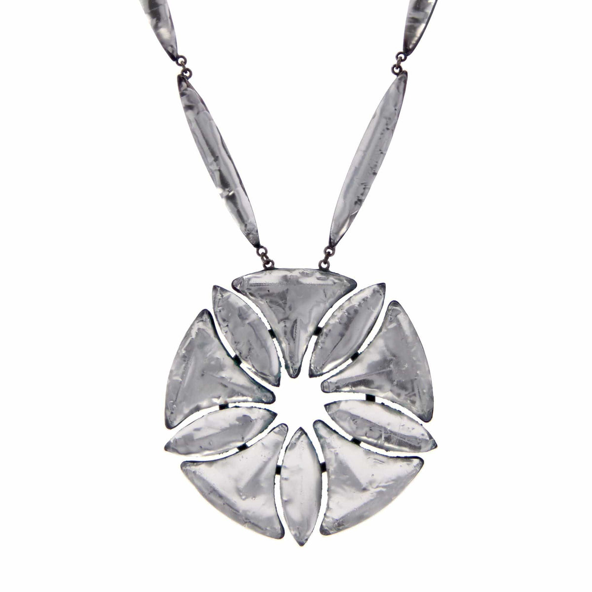 Collier Vintage Signé Jacques Gautier - Pendentif Carré Et Rond, Occasion Rare - Collier Mi-long