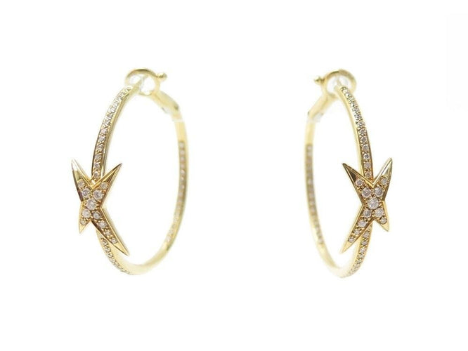 Boucles d'oreilles boucles d'oreilles MAUBOUSSIN creoles etoile divine or & diamants 58 Facettes 246154