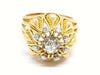 Ring 59 Art Deco Ring Yellow Gold Diamond 58 Facettes 00528CN