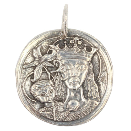 Pendentif Médaille en argent Monnaie de Paris La dame au Lys 58 Facettes 21-193A
