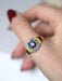 Ring Old signet ring in yellow gold and diamond on blue enamel 58 Facettes