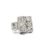 Ring 54 / White/Grey / 750‰ Gold Platinum Diamond Ring 58 Facettes 220128R