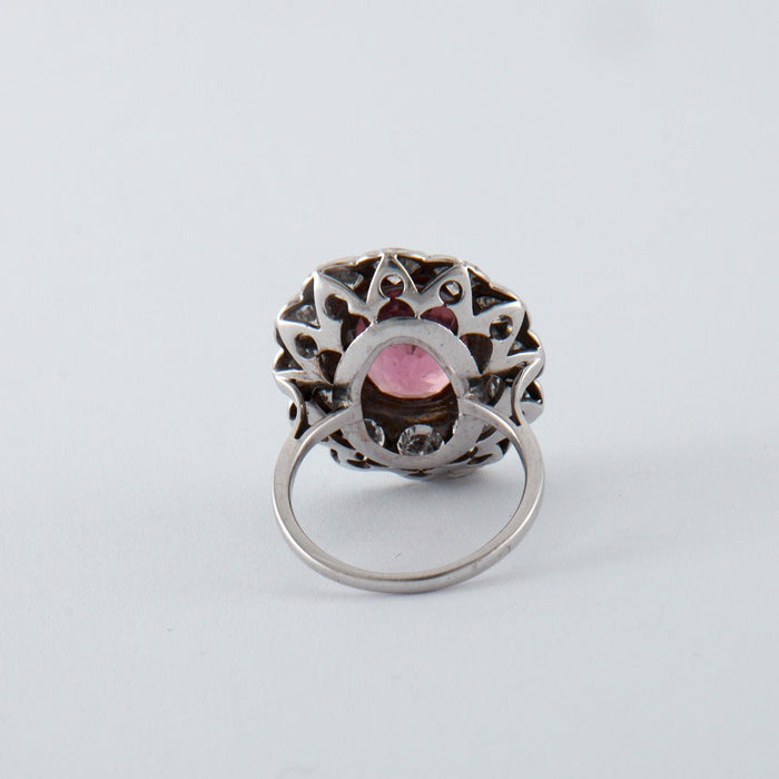 Bague 52 Bague Marguerite Tourmaline rose et Diamants 58 Facettes