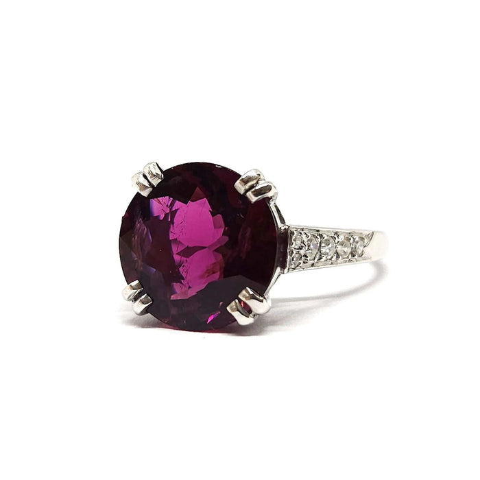 Bague Bague en Platine, rhodolite & diamants 58 Facettes