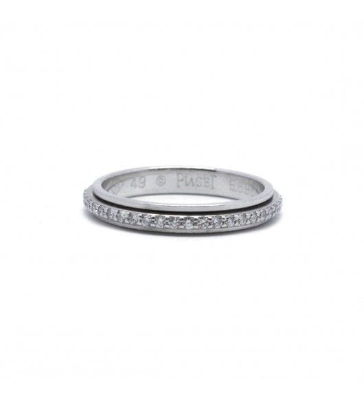 Bague 49 / Blanc/Gris / Or 750‰ Alliance Possession PIAGET 58 Facettes 220556R