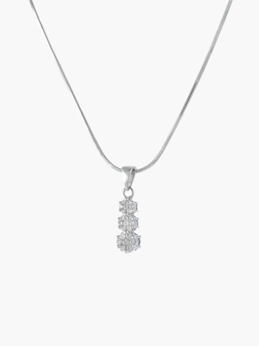 Collier Or Blanc / Diamants COLLIER "FLEUR" OR BLANC & DIAMANTS 58 Facettes BO/220004