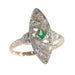 Ring 59 Art Deco diamond and emerald ring 58 Facettes 22321-0020