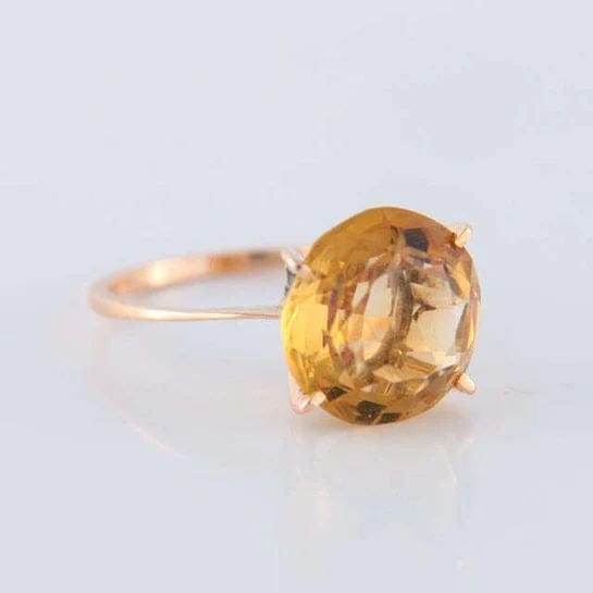 Bague Bague Citrine ronde 58 Facettes