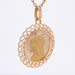 Pendentif Médaille or rose Vierge Marie bordure ajourée 58 Facettes CVP66
