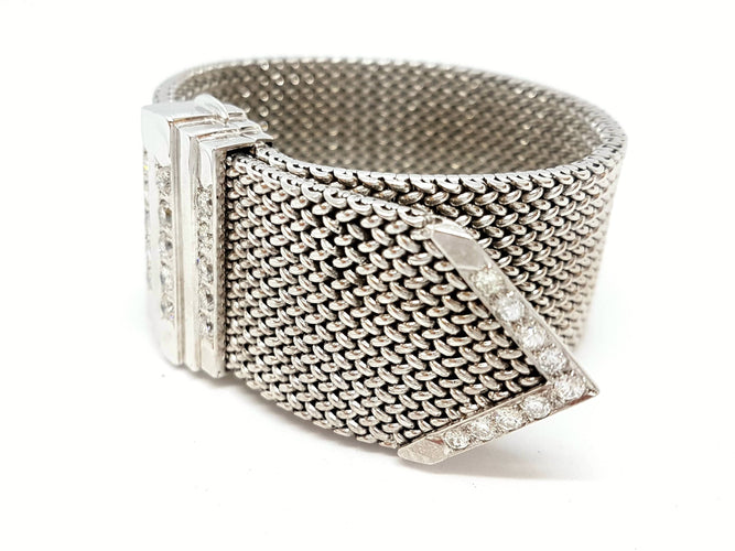 Bracelet Bracelet Manchette Or blanc Diamant 58 Facettes 05771CD