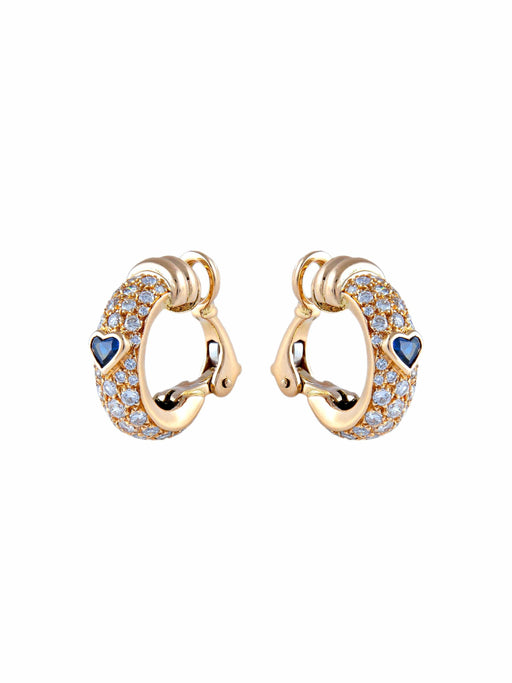 Clip Earrings Clips Sapphires Diamonds 58 Facettes