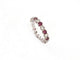 Bague 54 bague alliance 10 diamants et rubis empilable t54 or blanc 18k 58 Facettes 256926