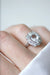 Ring 53 Art Deco aquamarine daisy ring surrounded by diamonds 58 Facettes