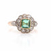 Ring 54 Ring Yellow Gold Platinum Colombian Emerald Diamonds 58 Facettes 24925