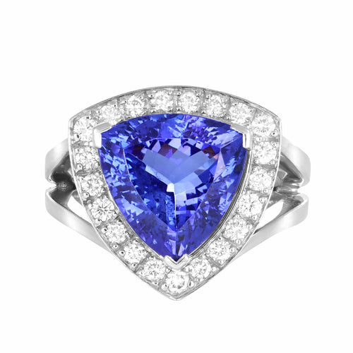 Bague Bague Or Gris, Tanzanite et Diamants 58 Facettes 31F00016