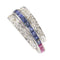 Bague 54 Alliance, rubis, saphirs, diamant 58 Facettes 22350-0261