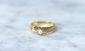 Ring Yellow gold and diamond bangle ring 58 Facettes
