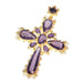 Broche Broche/pendentif or croix améthystes 58 Facettes 19291-0283