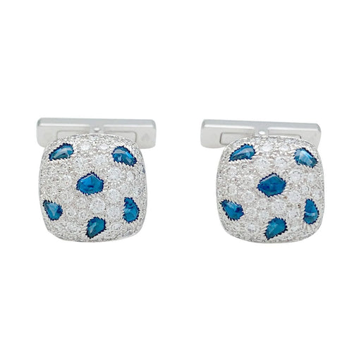 Cufflinks Cartier “Panthère” cufflinks in white gold and diamonds. 58 Facettes 31545