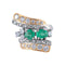 Bague 51 / Or Rose / Diamants BAGUE "JOSEPHINE" DIAMANTS & EMERAUDES 58 Facettes BO/150045