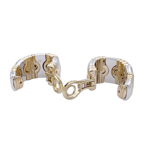 Boucles d'oreilles Boucles d'oreilles Bulgari, "Parentesi", or jaune et acier. 58 Facettes 32910