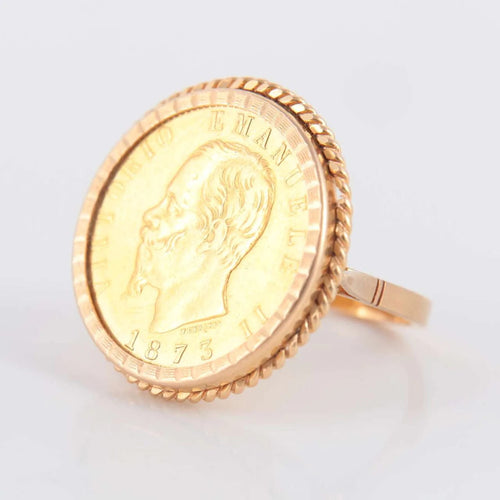 Bague Bague Porte-pièce 20 Lires 58 Facettes 0