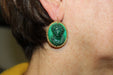 Boucles d'oreilles Boucles d'oreilles anciennes camées malachite 58 Facettes 7254