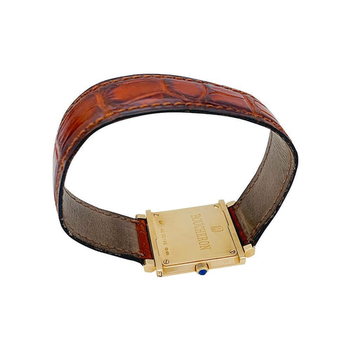 Montre Montre Boucheron, "Pointe de Diamants", or jaune, cuir. 58 Facettes 31358