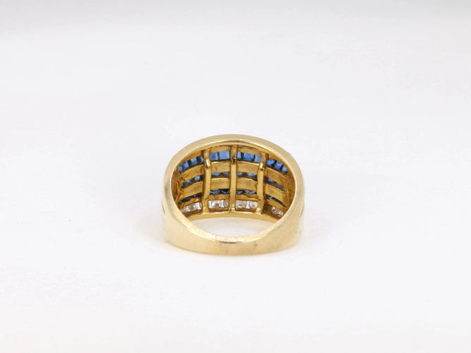 Bague Bague vintage en or, saphirs et diamants 58 Facettes 610