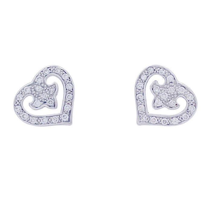 Boucles d'oreilles Puces d'oreilles O.J Perrin, "Légendes", or blanc, diamants. 58 Facettes 32968