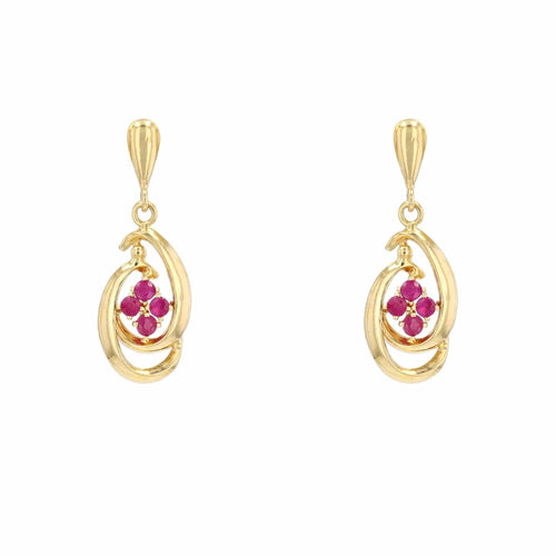 Boucles d'oreilles Pendants d'oreilles rubis d'occasion 58 Facettes 19-456