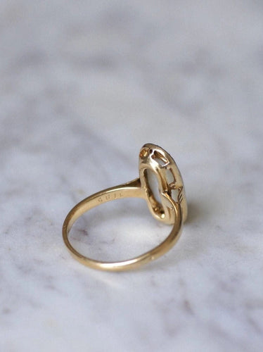 Bague opale entourage diamants 58 Facettes