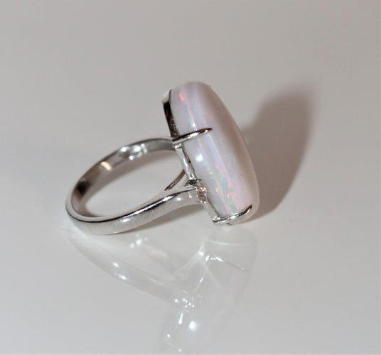 Bague Bague OPALE blanche d'Australie 58 Facettes 479