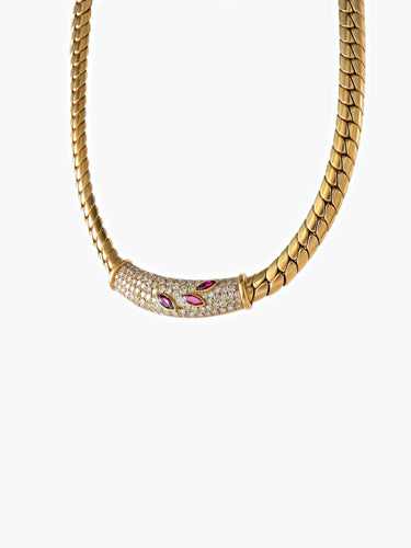 Collier Collier Or jaune Diamants Rubis 58 Facettes