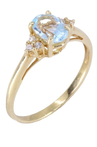 Bague 54 BAGUE AIGUE-MARINE ET DIAMANTS 58 Facettes 073381