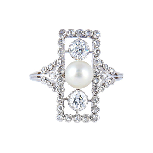 Ring 53 Fine Pearl Ring Diamonds 58 Facettes