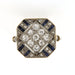 Ring Art Deco ring, calibrated diamonds & sapphires 58 Facettes 6343y