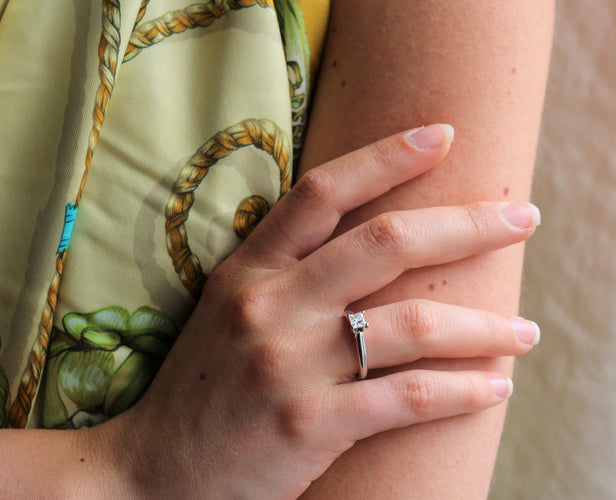 Bague 51 Bague solitaire taille princesse 58 Facettes 396