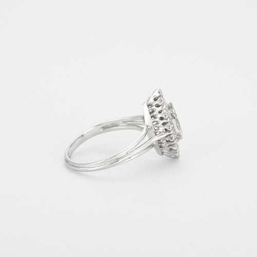 Bague 56.5 Bague or blanc, diamants 58 Facettes HS4196