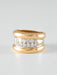 Ring 56 Wide ring Diamonds Yellow gold 58 Facettes