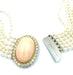 Necklace Yellow gold necklace, pearls, coral and diamonds 58 Facettes