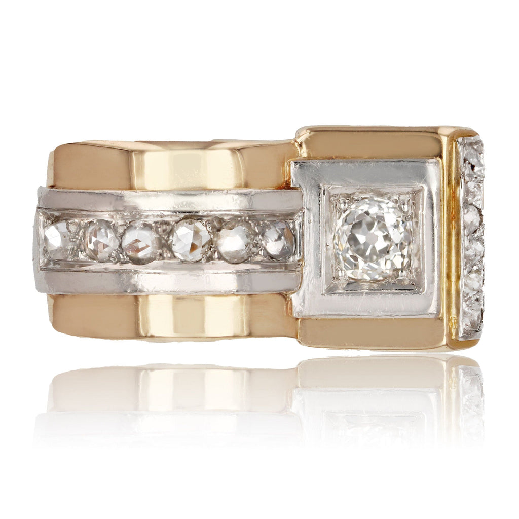 Bague tank diamants asymétrique 7190564044949 58 Facettes