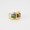 Bague 55 Bague Saphir cabochon Emeraudes 58 Facettes 8475