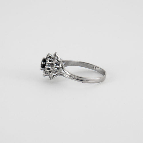Bague 58.5 Bague Fleur Saphir Diamants 58 Facettes EL2-60