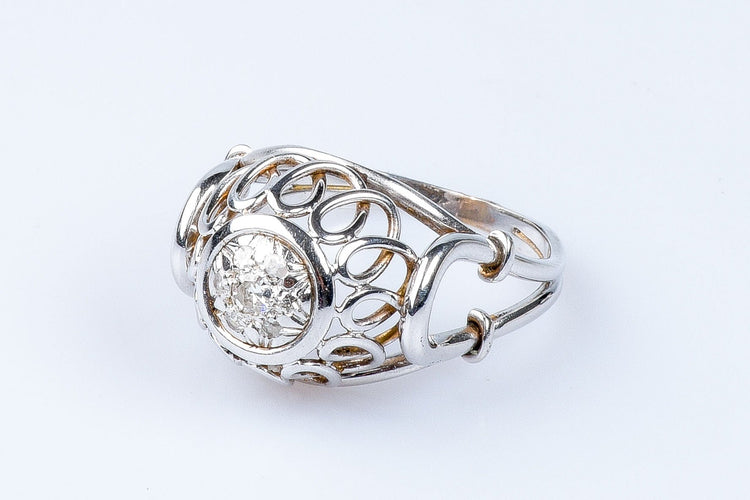 Bague 60 Bague 7 diamants en or blanc 58 Facettes BGANCDT7000-55