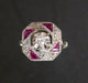 Ring 52 Art Deco Ring Calibrated Diamonds And Rubies 58 Facettes