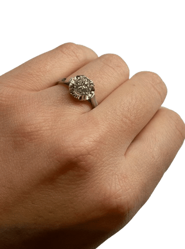 Bague 53 BAGUE OR PLATINE DIAMANT 58 Facettes