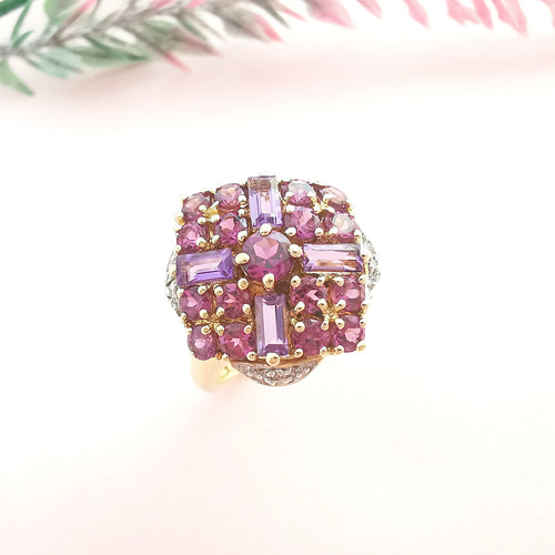 Bague Bague Améthystes Rubis Diamants 58 Facettes AA 1617